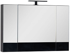 Aquanet Зеркальный шкаф "Нота 100" камерино черный – фотография-1