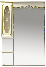 Misty Зеркальный шкаф Монако 80 L бежевый/ патина – фотография-1