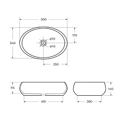 BelBagno Накладная раковина 50/34 BB1085 – фотография-3