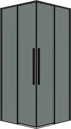 Grossman  Душевой уголок Galaxy 70x70x195 профиль черный матовый стекло тонированное – фотография-1