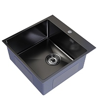 Mixline Мойка настольный монтаж 50/50 (2,0) выпуск 3 1/2 черный графит
