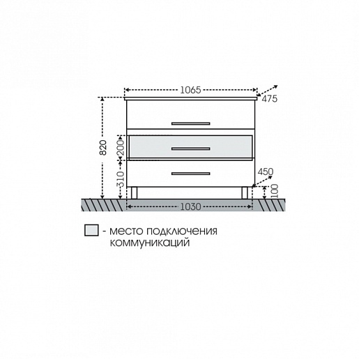 СанТа Мебель для ванной Вегас 105 напольная с зеркальным шкафом Вегас 110 – фотография-4