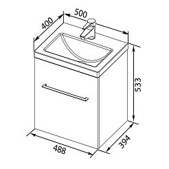 Aquanet Тумба с раковиной "Порто 50" – фотография-4
