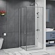 Azario Душевой уголок Shanghai 90/90 профиль матовый графит стекло прозрачное – фотография-4