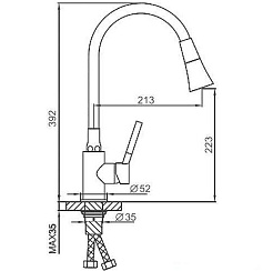 Frap Смеситель для кухни H44 F4044-6 черный – фотография-3