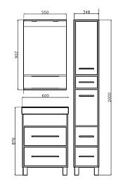 Бриклаер Мебель для ванной Чили 60 серая лиственница – фотография-3