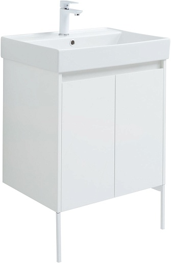 Aquanet Мебель для ванной Nova Lite 60 2 дверцы подвесная белая глянцевая – картинка-13