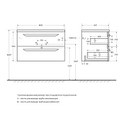 BelBagno Мебель для ванной Eco Cer-N 80 CZR-8073-80 sapfiro ручки сатиновое золото – фотография-3
