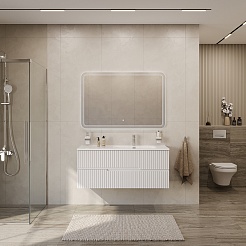 Cezares Тумба под раковину Duet-N 120 R подвесная Bianco Lucido – фотография-4