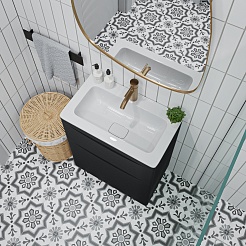 Vivon Тумба с раковиной Ostin 60 напольная черная матовая – фотография-2