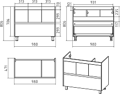 Misty Тумба с раковиной Алиса 100, 1 ящик, напольная – фотография-7
