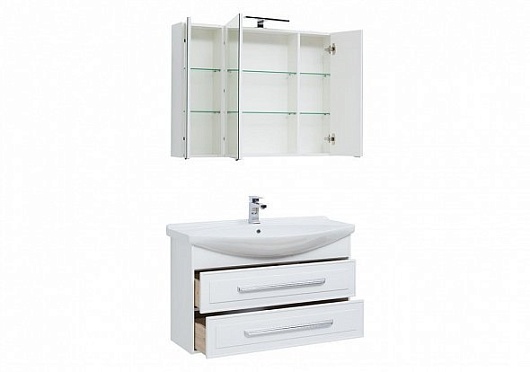 Aquanet Тумба с раковиной Остин 105 белая – картинка-3