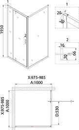 Niagara Душевая дверь в нишу Nova NG-63-10A – фотография-5
