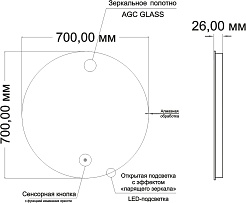 Mixline Зеркало Аккорд Алон круг 70 – фотография-12
