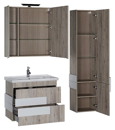 Aquanet Тумба с раковиной "Мадейра 80" дуб кантри – картинка-3