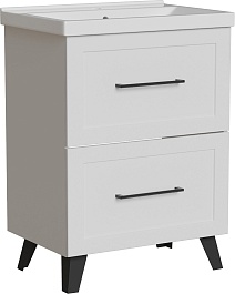 Mixline Тумба с раковиной Риф 60 2 ящика белая – фотография-2