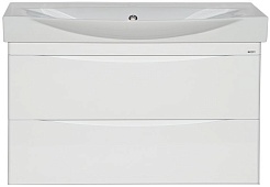 Misty Тумба с раковиной Элвис 105 белая подвесная – фотография-1