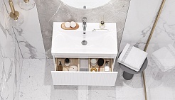 Velvex Тумба с раковиной Compo 70.1Y белый глянец – фотография-6