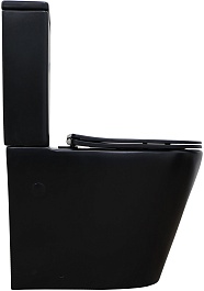 Azario Унитаз-компакт Black Queen AZ-8380 безободковый с бачком с сиденьем микролифт черный матовый – фотография-4