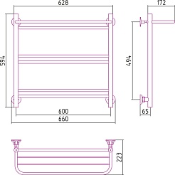 Стилье Полотенцесушитель Версия-Н1 600х600 – фотография-2