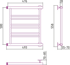 Стилье Полотенцесушитель Минор 500х500 – фотография-2