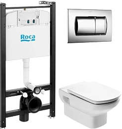 Roca Комплект: унитаз Dama senso + инсталляция + кнопка – фотография-1