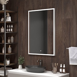 Continent Зеркало Frame Silver Led 700x1000 – фотография-6