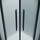 Grossman  Душевой уголок Cosmo 100x100x195 четверть круга профиль черный матовый стекло прозрачное – фотография-21