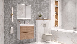 Velvex Тумба с раковиной Gesso 70 дуб сонома/белая – фотография-6