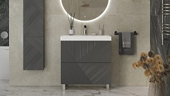 Velvex Тумба с раковиной Edge 80.2Y графит – фотография-3