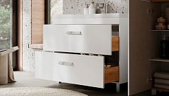 Velvex Тумба с раковиной Orlando 100 белая матовая – фотография-3