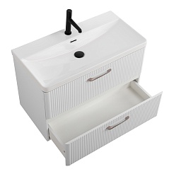 BelBagno Тумба с раковиной Due 80 подвесная Белый металлик – фотография-7