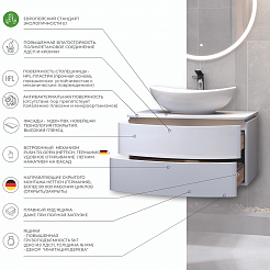 Velvex Тумба с раковиной Luna 80 подвесная белая – фотография-14