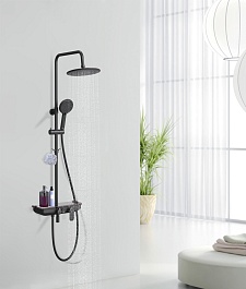 Lemark Душевая система Tropic LM7012BL черная – фотография-2