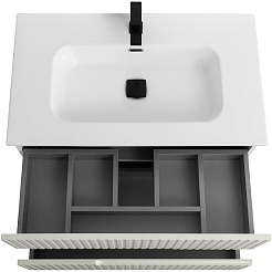 Cezares Тумба с раковиной Duet-N 80 подвесная CZR-8095-80 альпака брашированная – фотография-2