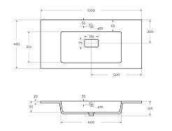 Cezares Мебельная раковина Slider 100/48 белая CZR-1000/480-LV-MR-PRS – фотография-2