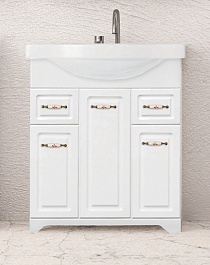 Style Line Тумба с раковиной Олеандр-2 75 белая – фотография-2