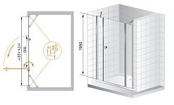 Cezares Душевая дверь в нишу TRIUMPH-D-B-13-30+60/30-C-Cr-R – фотография-3