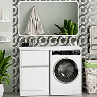 Misty Мебель для ванной с раковиной под стиральную машину Ингрид 120 L белая
