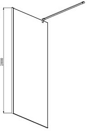 Aquatek Душевая перегородка 90x200 AQ WIW 09020CH с держателем профиль хром стекло прозрачное – фотография-5