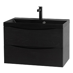 BelBagno Тумба с раковиной Marino 80 подвесная Rovere Cioccolato Amaro с раковиной 80/45 ART-AST-NERO – фотография-1