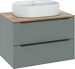 Runo Мебель для ванной Орлеан 70 Nuovo подвесная зеленая/дуб натуральный – фотография-2