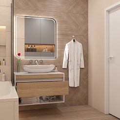 Teymi Тумба с раковиной Ritta 85 Ellie 60 подвесная белый/дуб – фотография-12