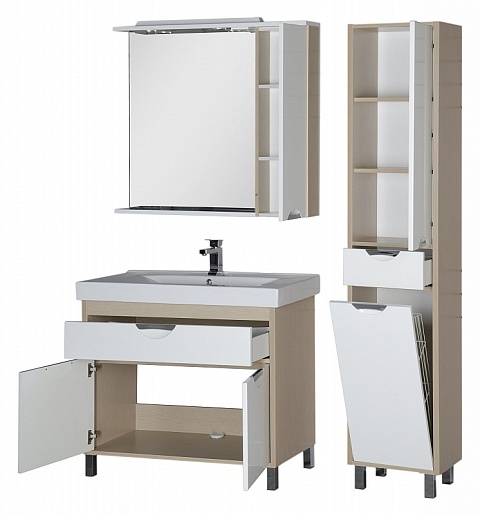 Aquanet Зеркальный шкаф "Гретта 100" светлый дуб (173988) – фотография-6