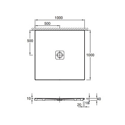 Jacob Delafon Поддон для душа Replay N141K-220 100х100 см – фотография-2