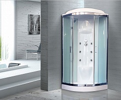 Royal Bath Душевая кабина RB 90HK7-WT-CH (белое/прозрачное стекло) – фотография-4