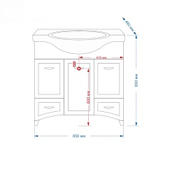 Misty Тумба с раковиной Дрея 85 с б/к – фотография-6