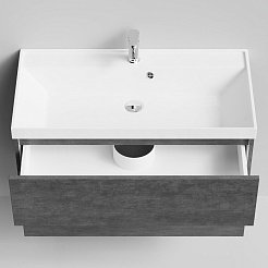 Водолей Тумба под раковину Бест 90 подвесная серый камень – фотография-4