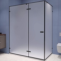 RGW Душевой уголок Stilvoll SV-040B 100x90 профиль черный стекло матовое сатинат