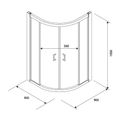 Excellent Душевой уголок 600 90x90 полукруглый – фотография-3